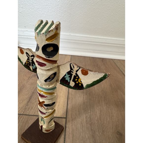 Vintage Hand Carved Pacific NW American Indian Totem Pole Souvenir MCM6” Fetish - Picture 2 of 12